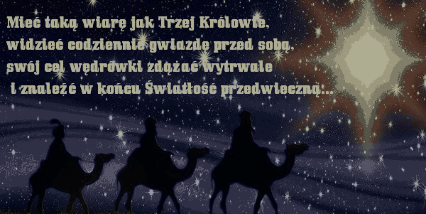 Kartka z życzeniami na Trzech Króli
